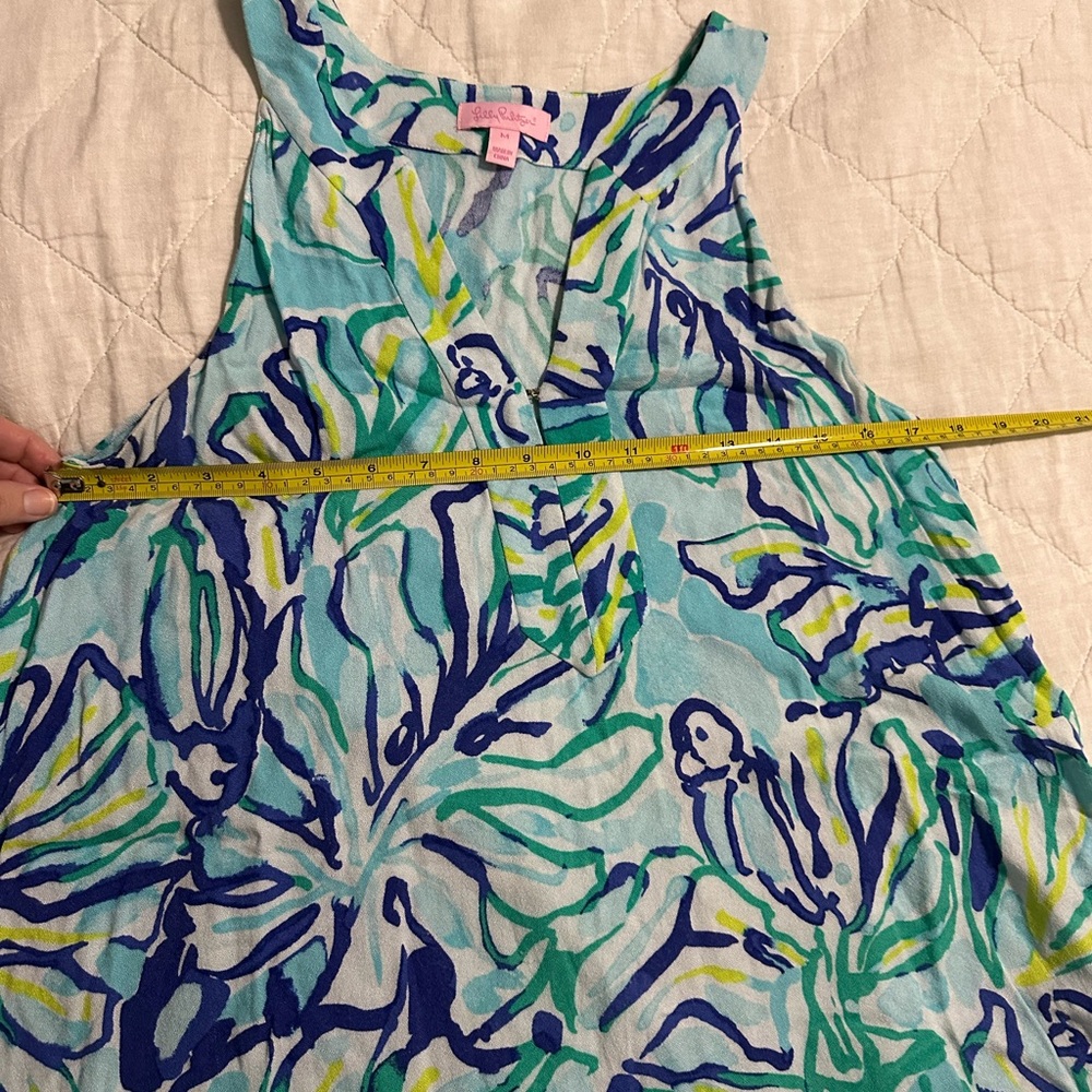 Lilly Pulitzer Blue and Green Floral Dress - Picture 3 of 6